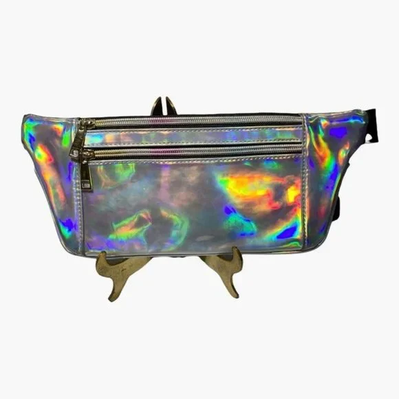 Iridescent Rainbow Holographic Belt Bag Fanny/Waist Pack - Picture 2 of 4